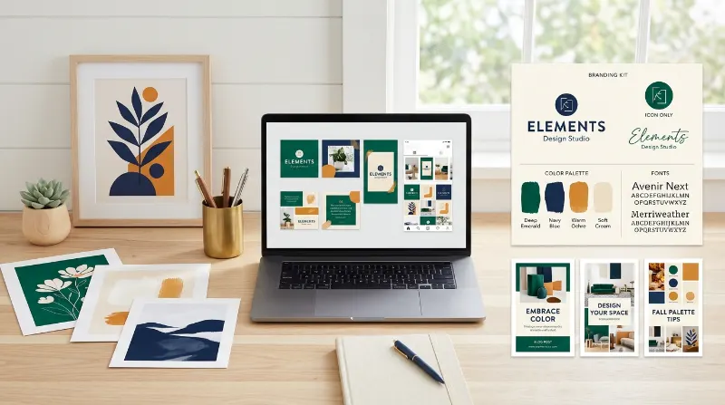 Digital branding kits, social media graphics, Pinterest templates, and artwork for Etsy sellers.