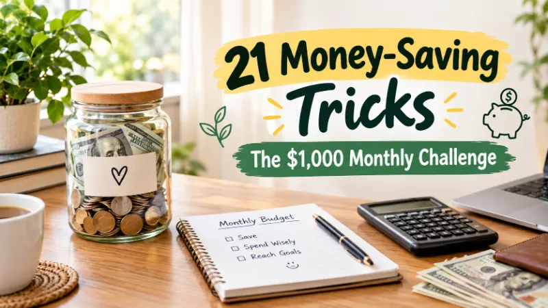 21 Money-Saving Tricks: The $1,000 Monthly Challenge